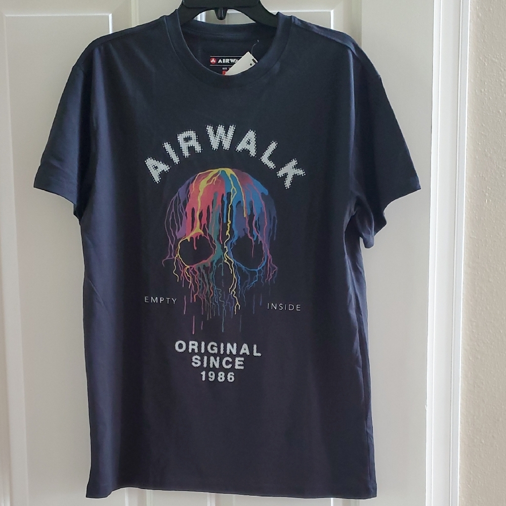 Mens Airwalk Empty Inside Since 1986 T-Shirt Vibrant Skull Design Size Sm M NWT